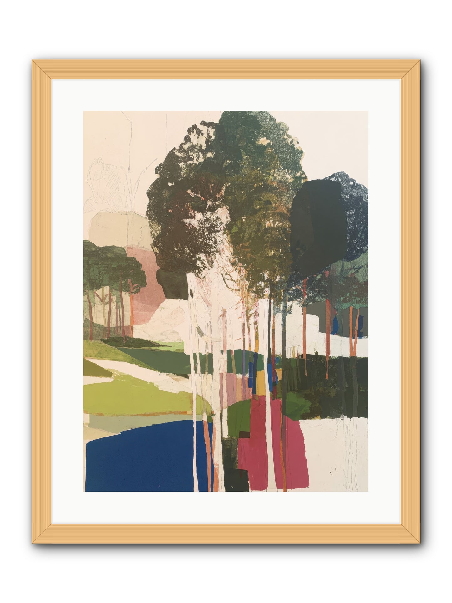 Deep Listening -- Framed Print - Natural 18x24