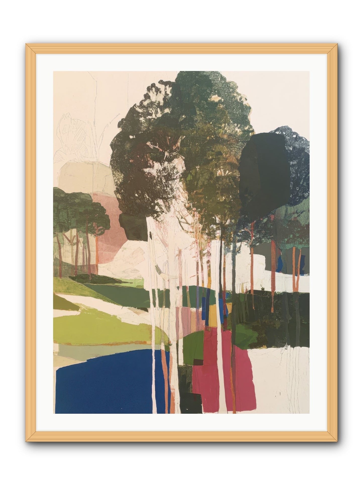 Deep Listening -- Framed Print - Natural 30x40