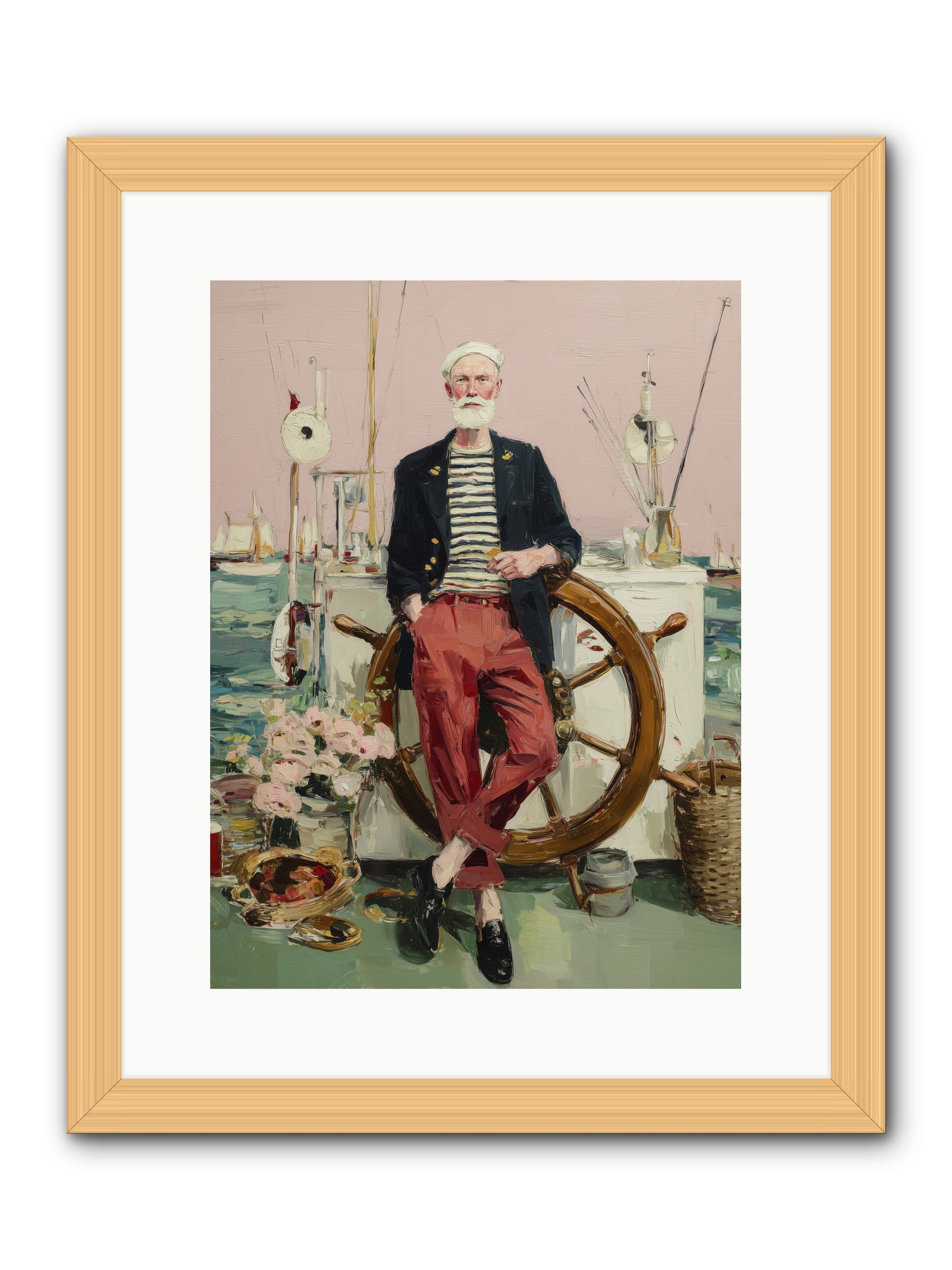 Deep Water Gambler -- Framed Print - Natural 12x16