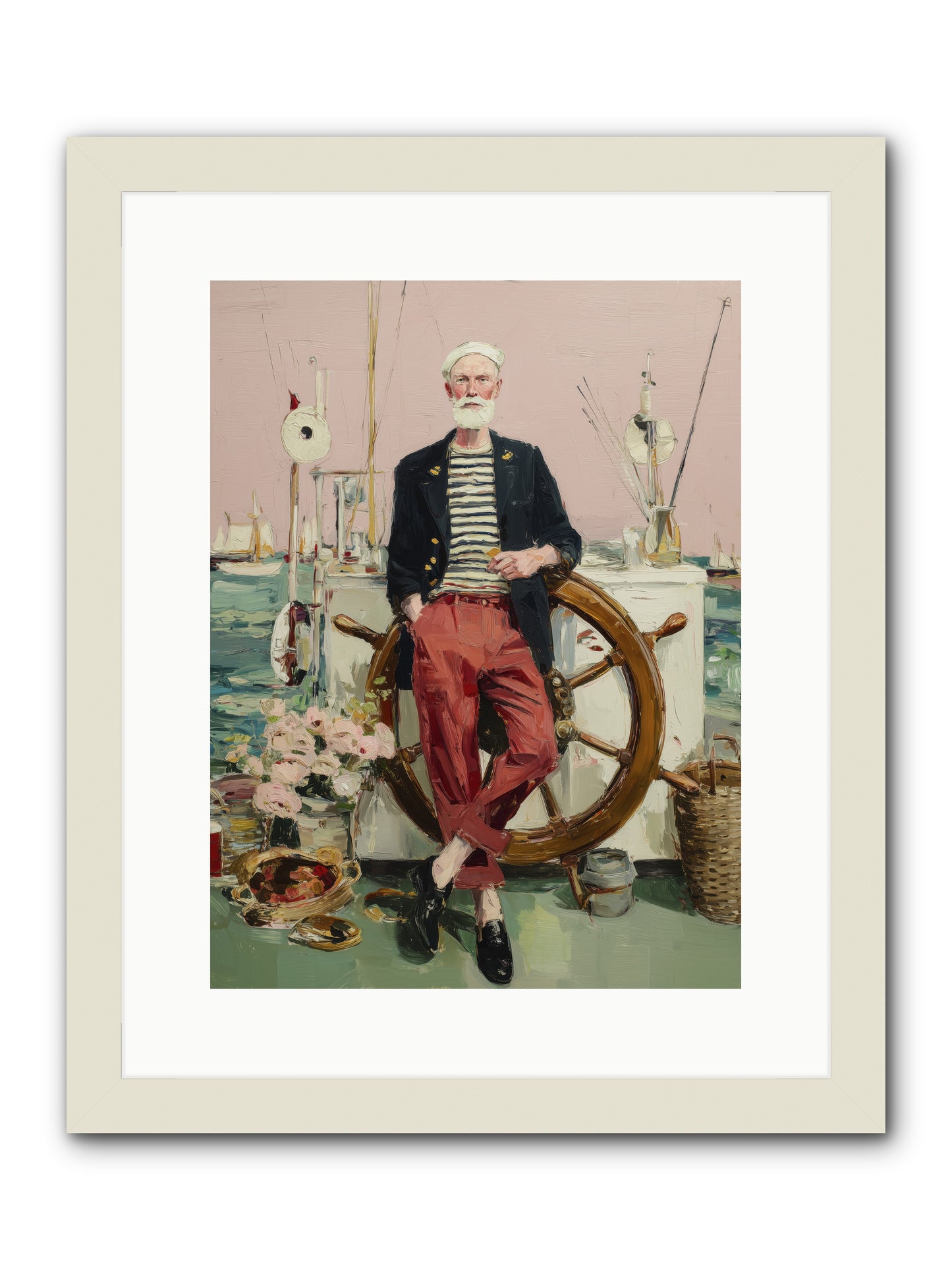 Deep Water Gambler -- Framed Print - White 12x16