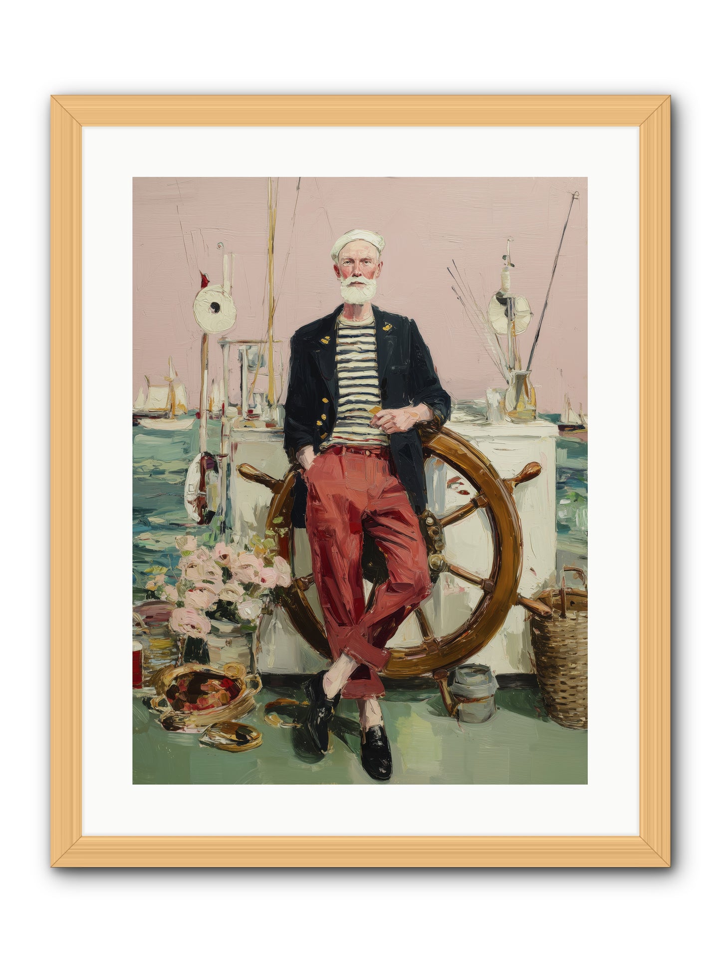 Deep Water Gambler -- Framed Print - Natural 18x24