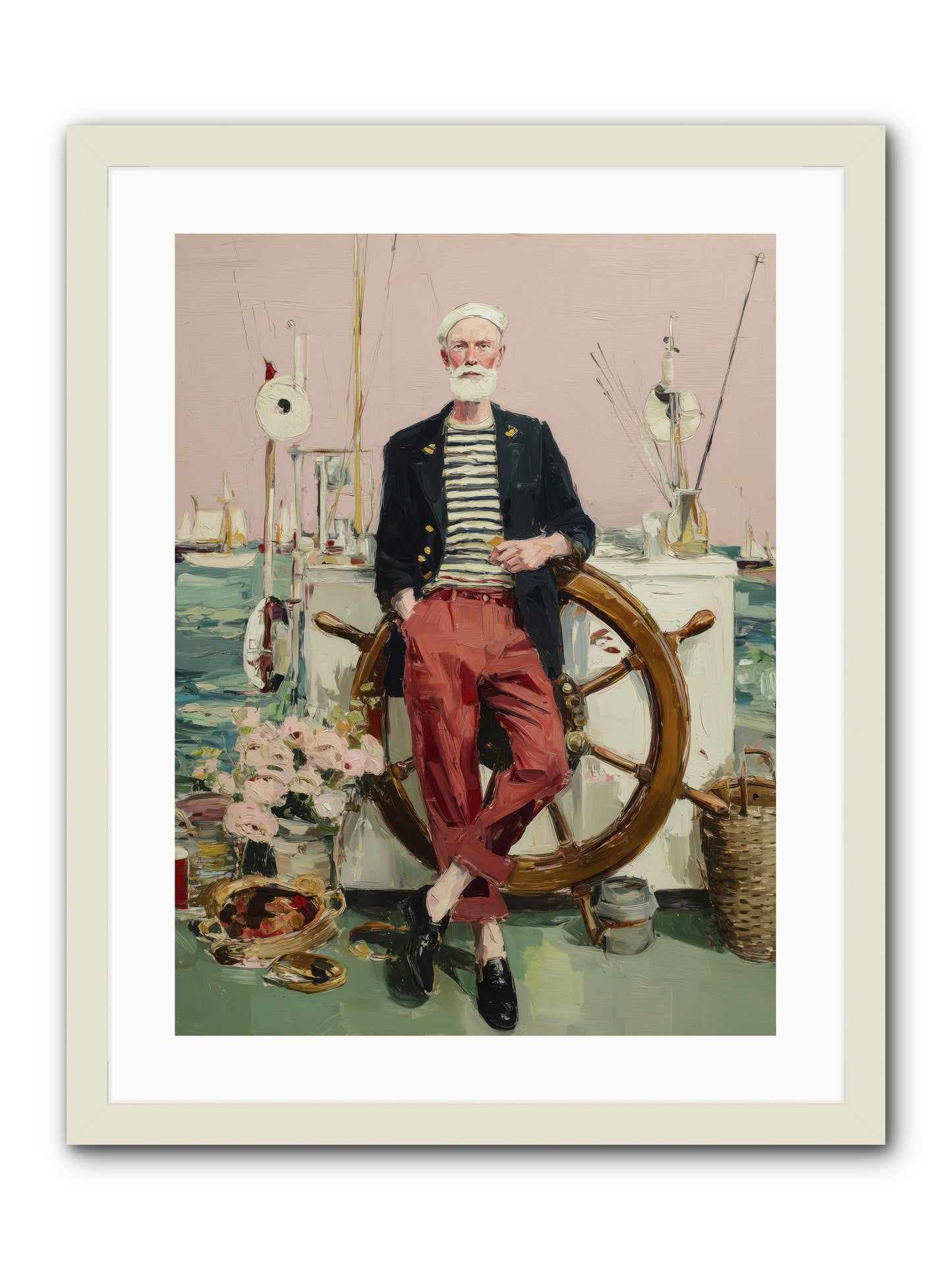 Deep Water Gambler -- Framed Print - White 18x24