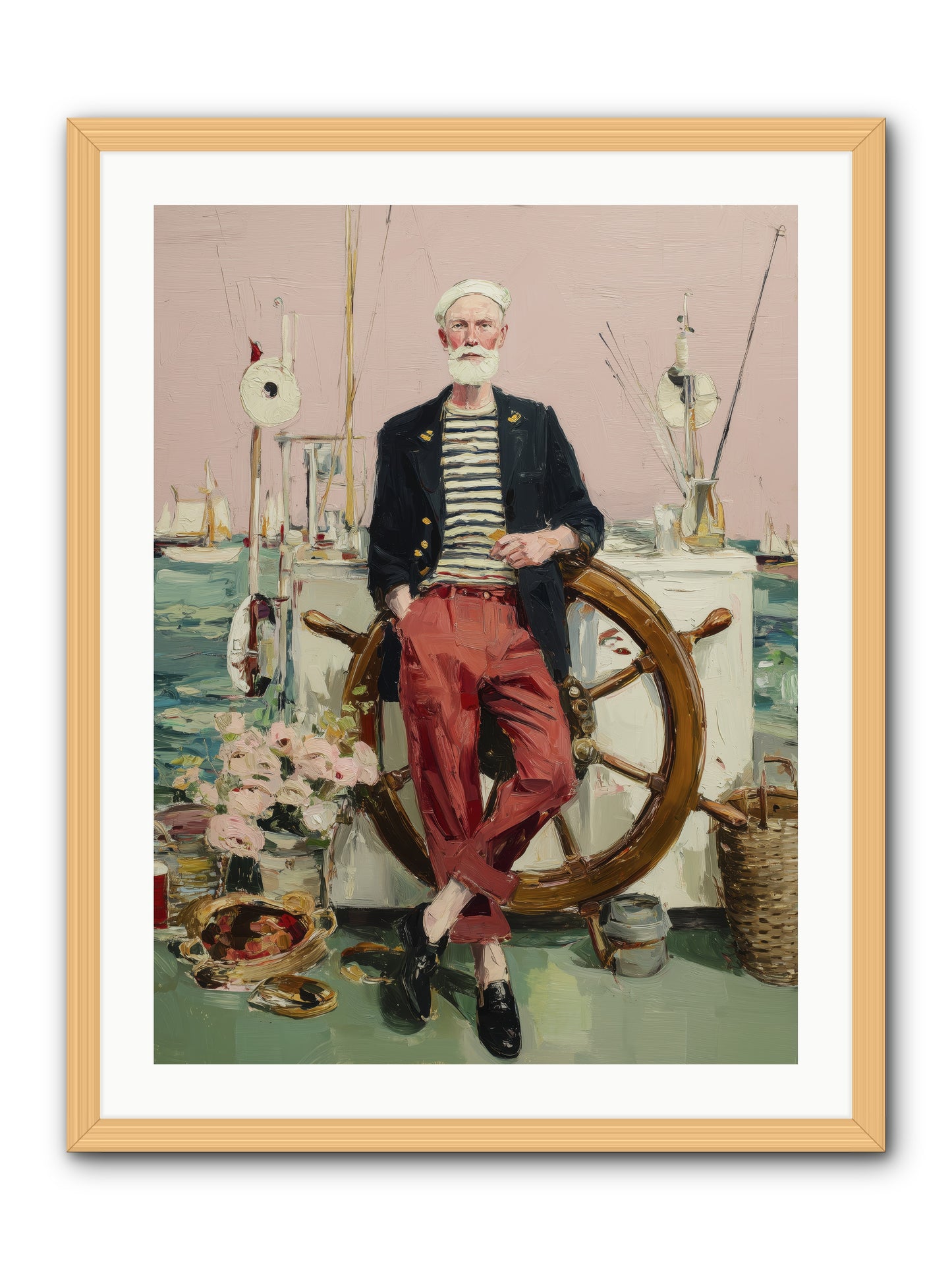 Deep Water Gambler -- Framed Print - Natural 24x32