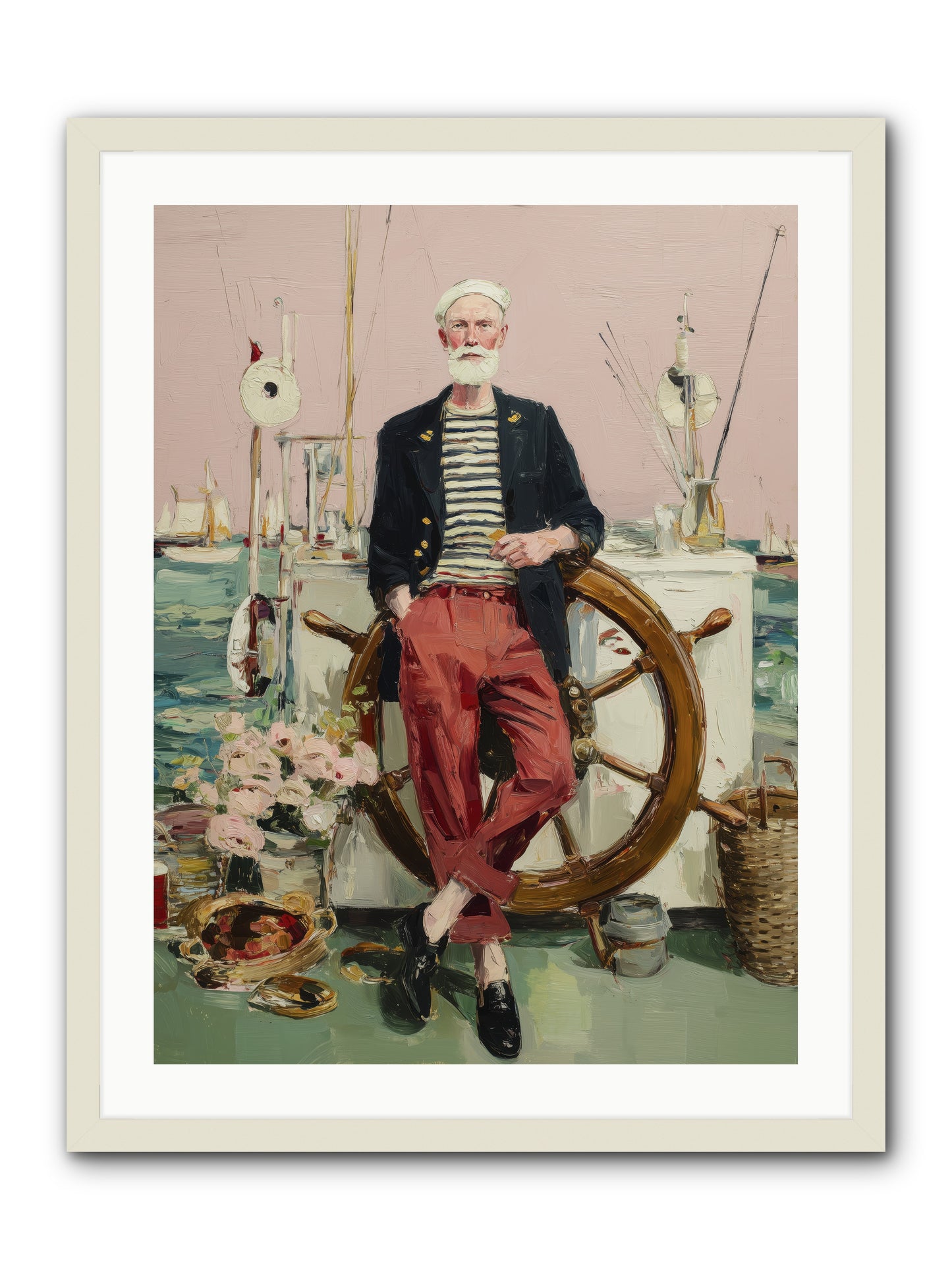 Deep Water Gambler -- Framed Print - White 24x32