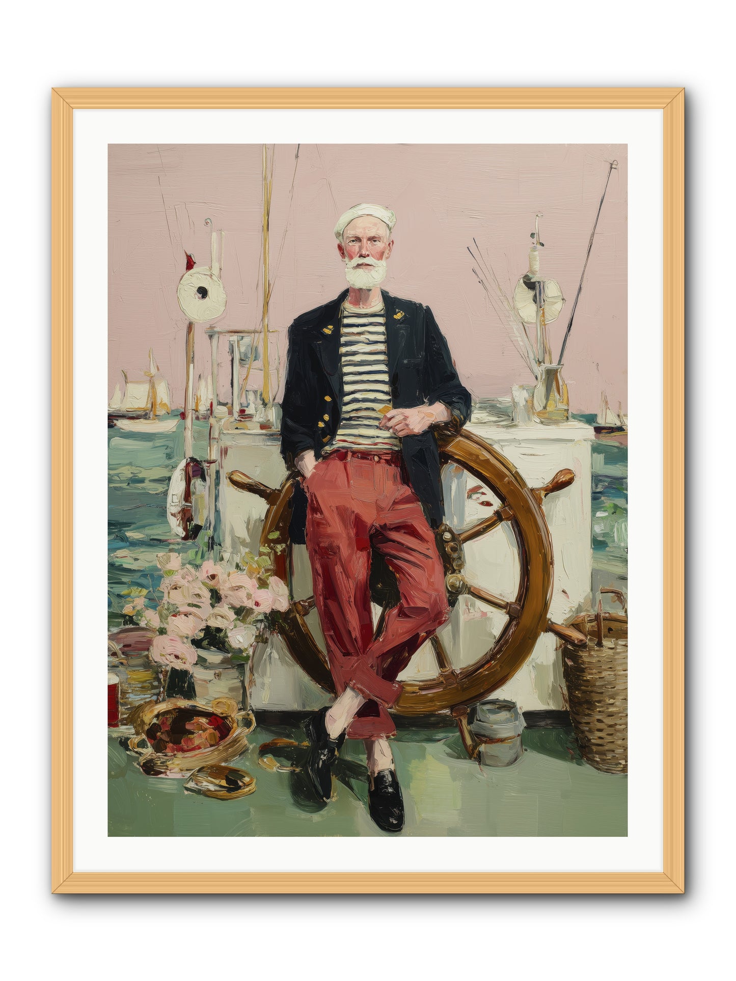 Deep Water Gambler -- Framed Print - Natural 30x40