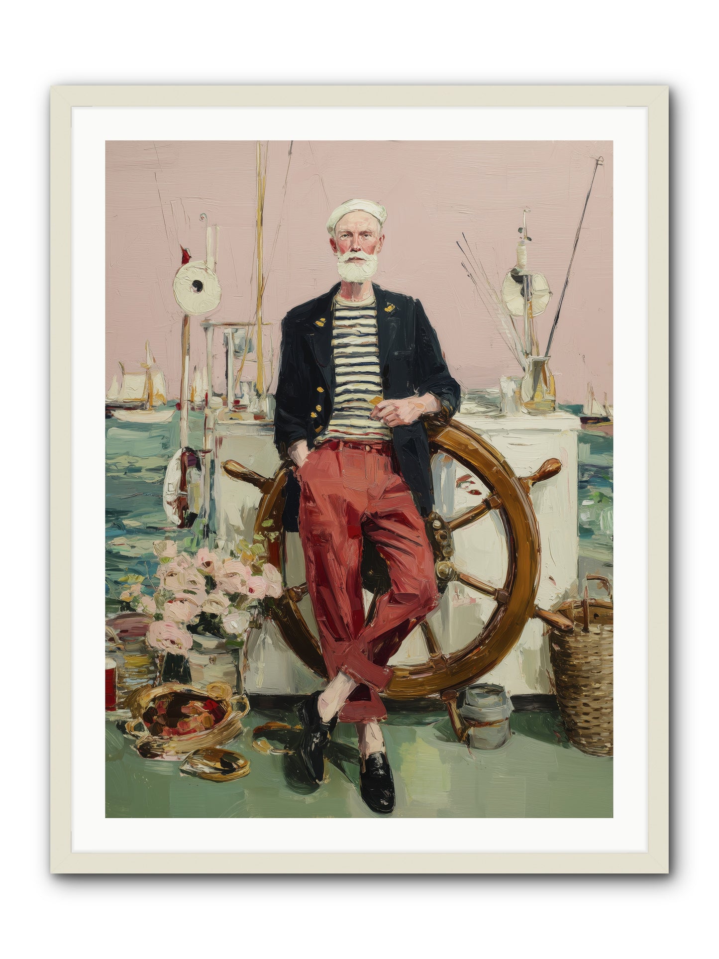 Deep Water Gambler -- Framed Print - White 30x40