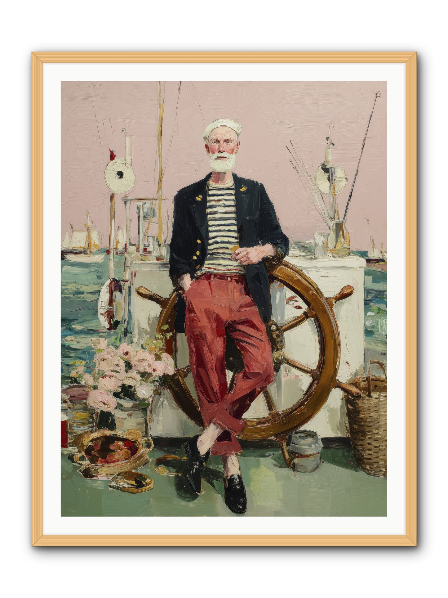 Deep Water Gambler -- Framed Print - Natural 36x48