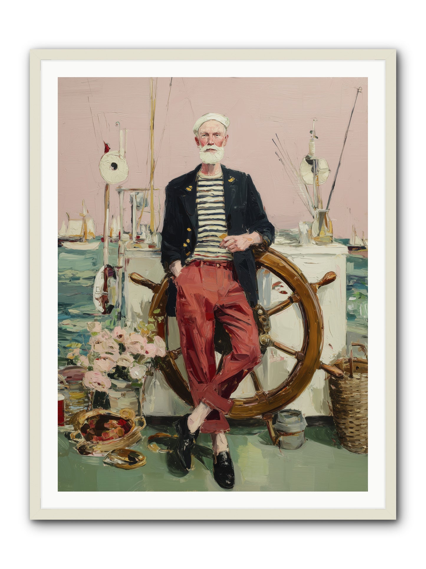 Deep Water Gambler -- Framed Print - White 36x48