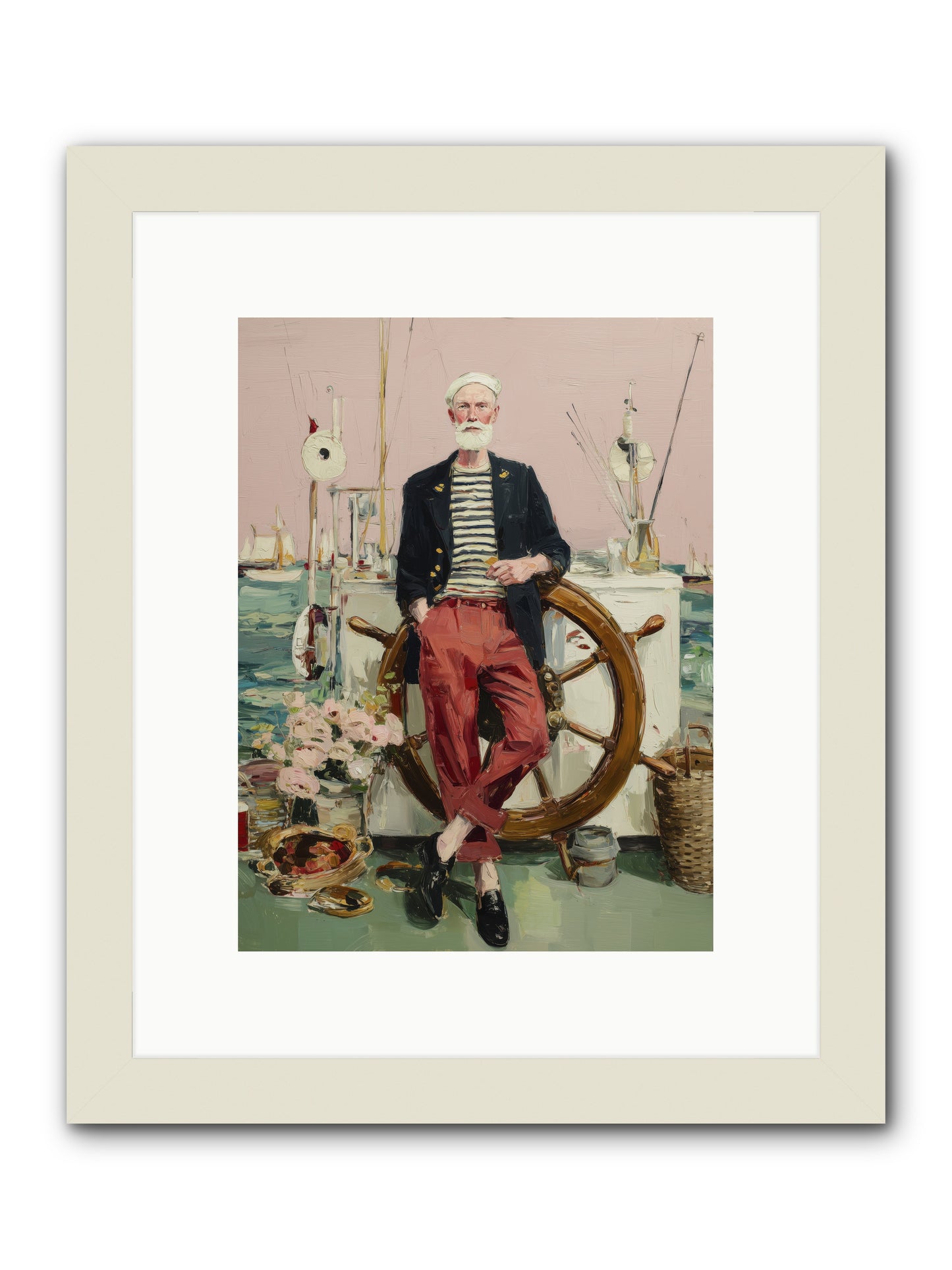 Deep Water Gambler -- Framed Print - White 9x12