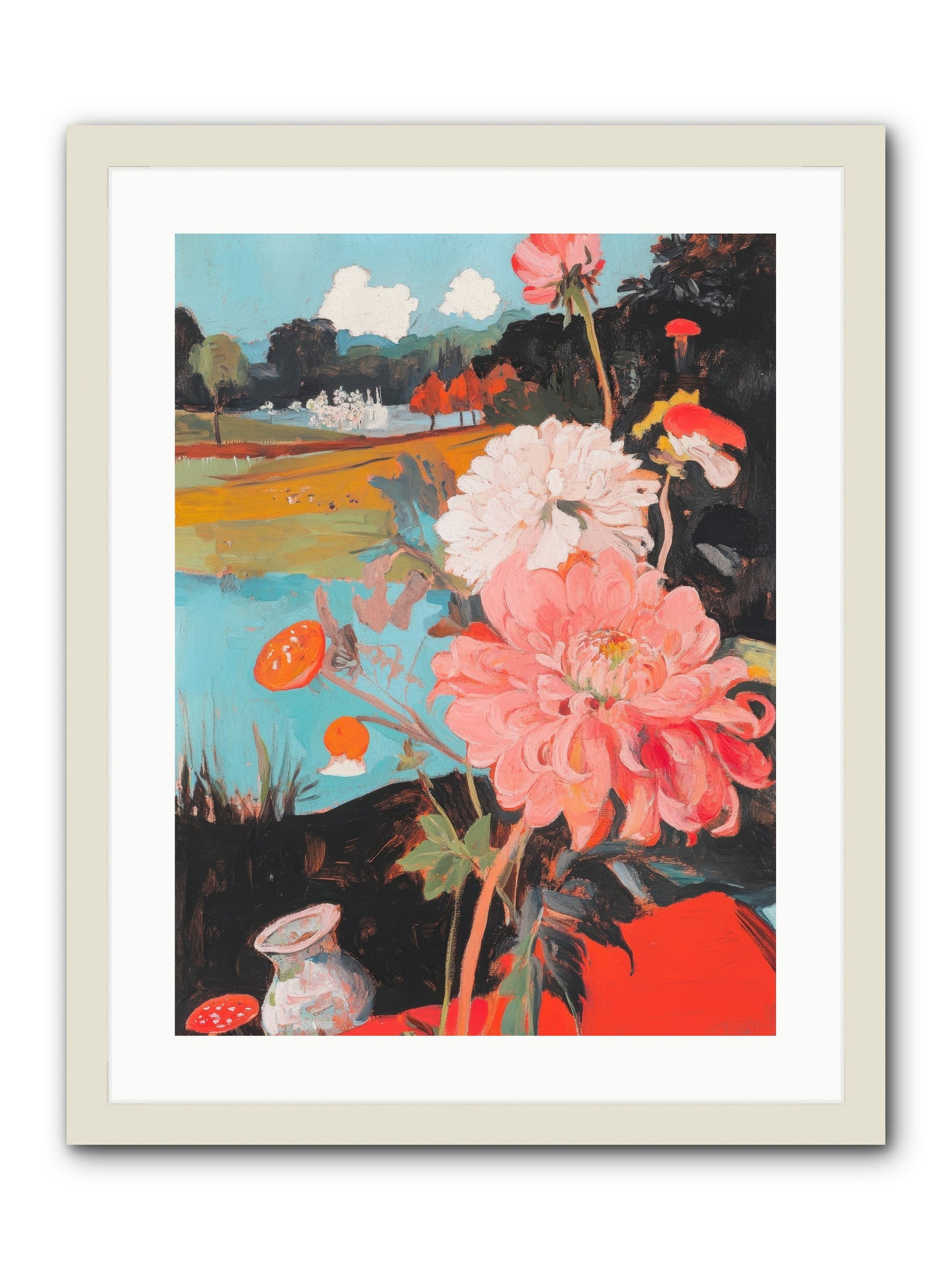 Defiant Blooms -- Framed Print - White 18x24