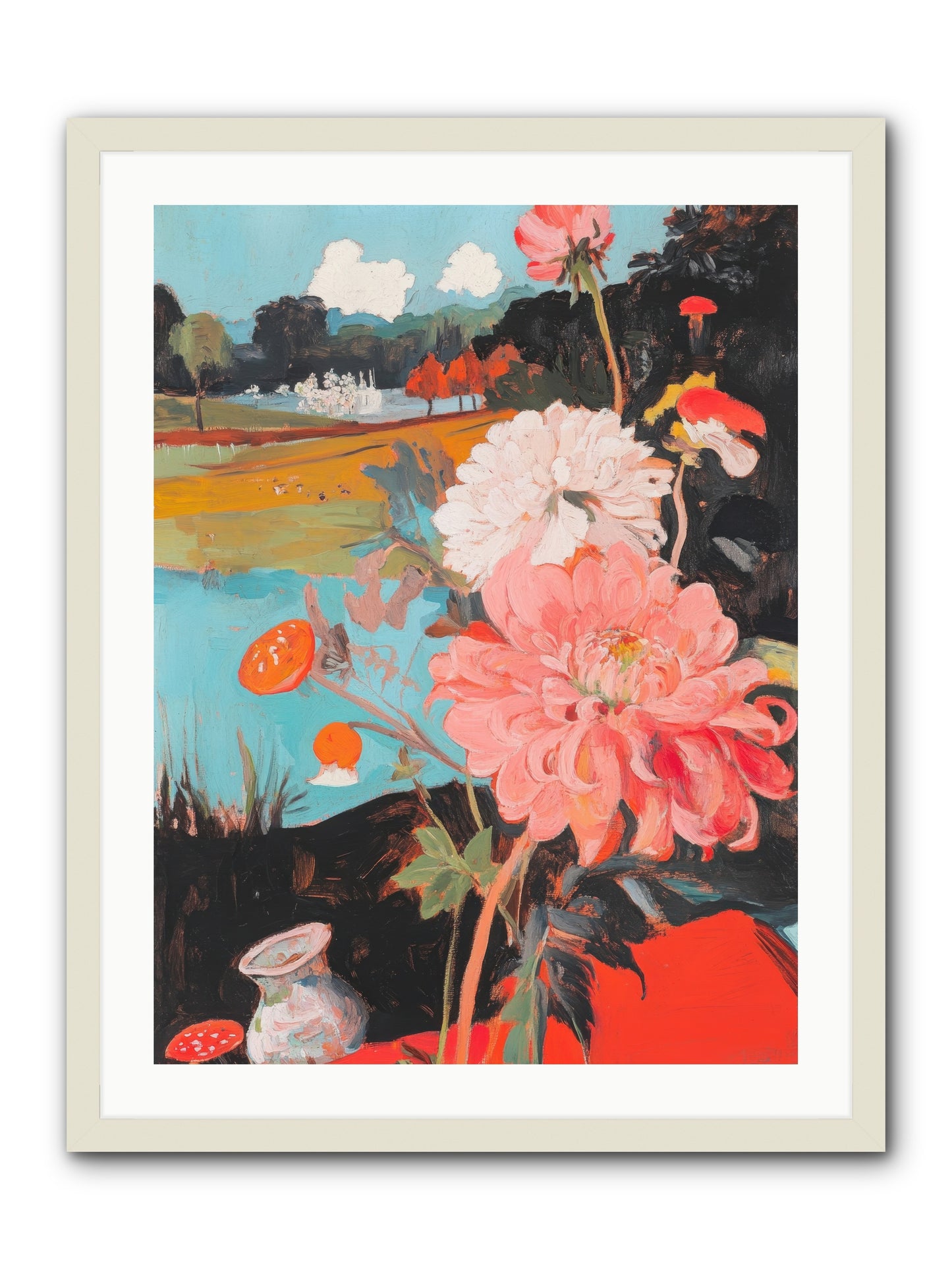 Defiant Blooms -- Framed Print - White 24x32