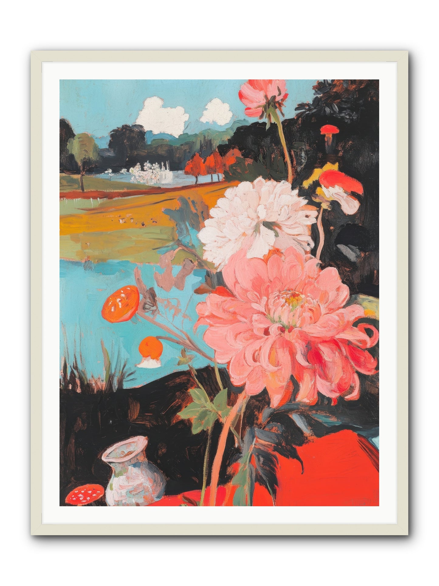 Defiant Blooms -- Framed Print - White 36x48