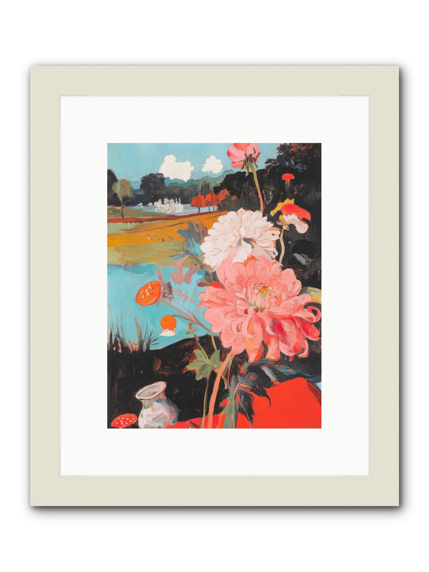 Defiant Blooms -- Framed Print - White 9x12