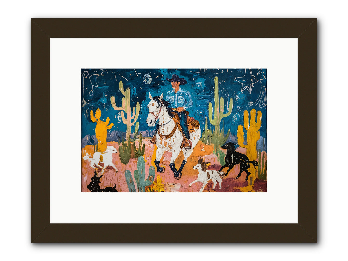 Desert Stars -- Framed Print - Black 12x8