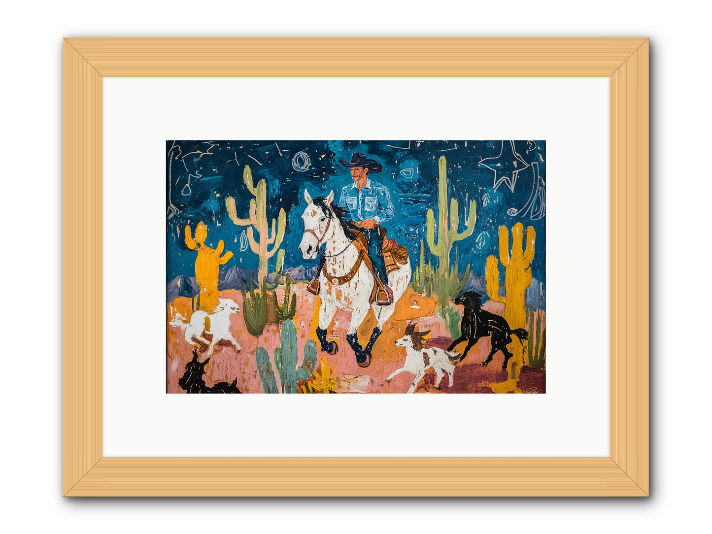 Desert Stars -- Framed Print - Natural 12x8