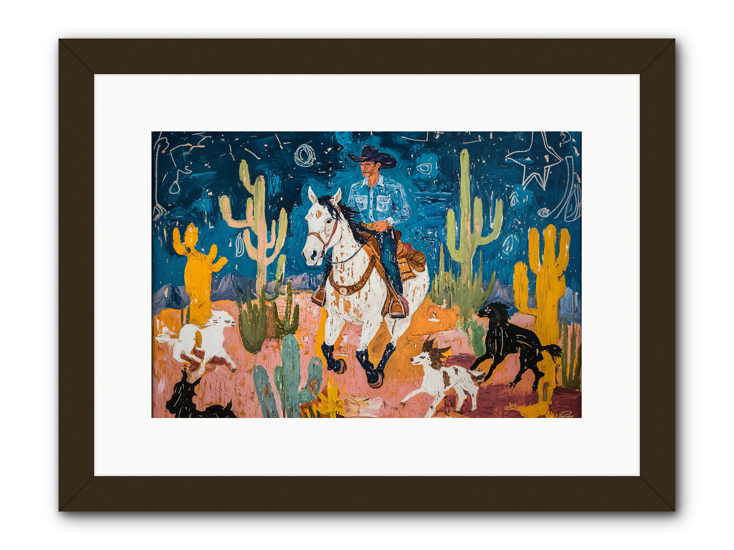 Desert Stars -- Framed Print - Black 15x10