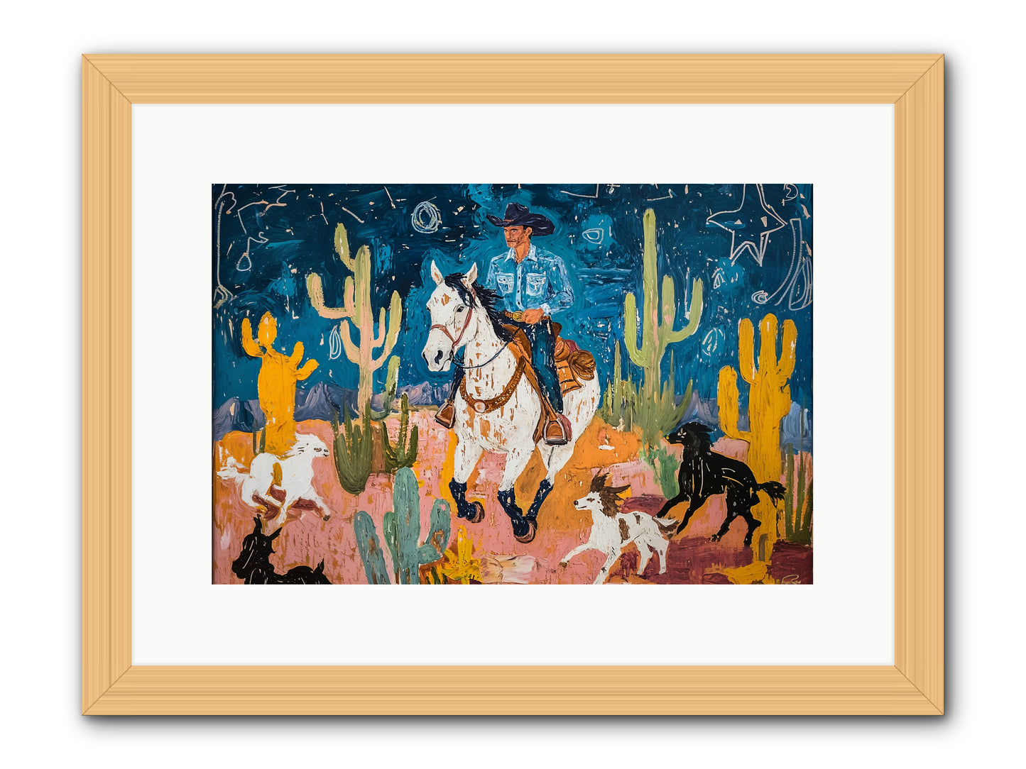 Desert Stars -- Framed Print - Natural 15x10
