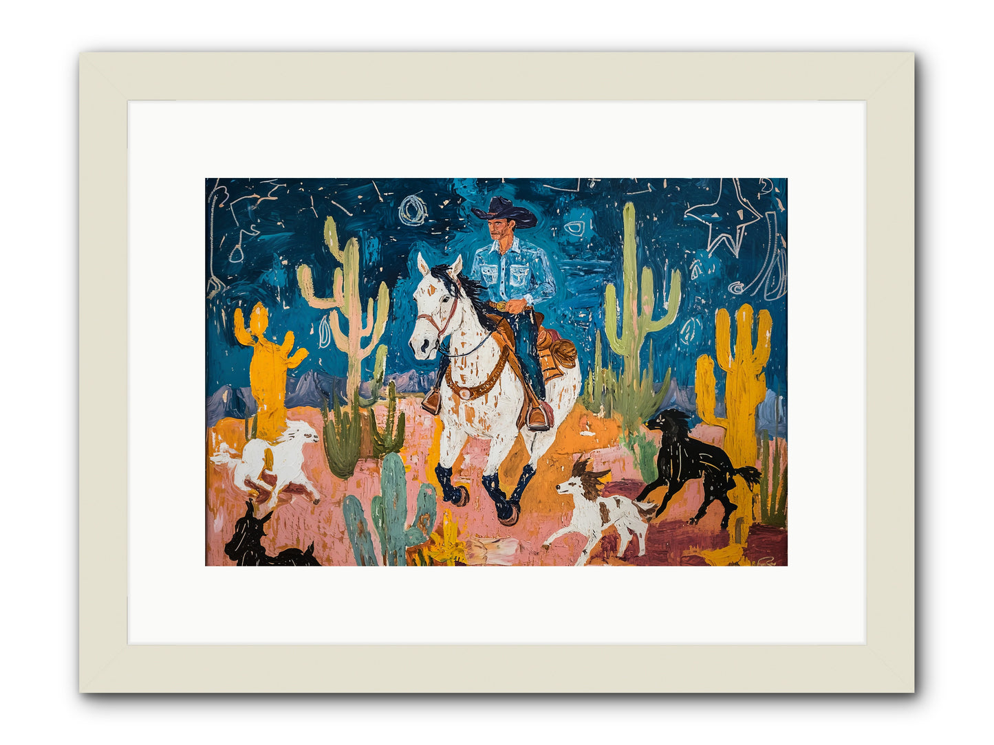 Desert Stars -- Framed Print - White 15x10