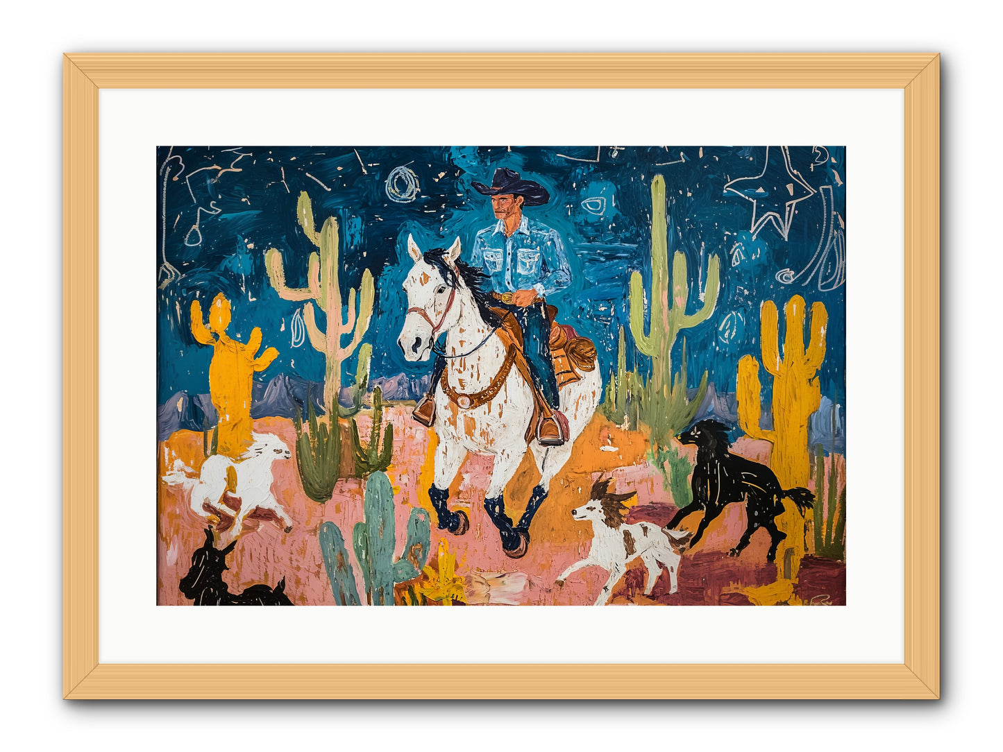Desert Stars -- Framed Print - Natural 24x16