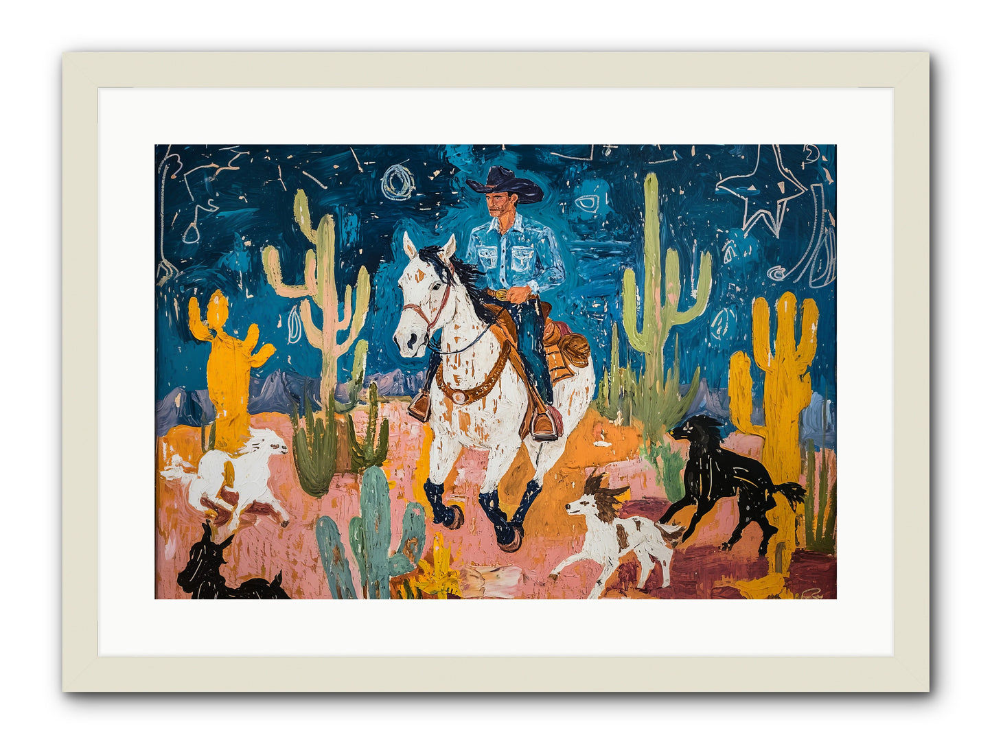 Desert Stars -- Framed Print - White 24x16
