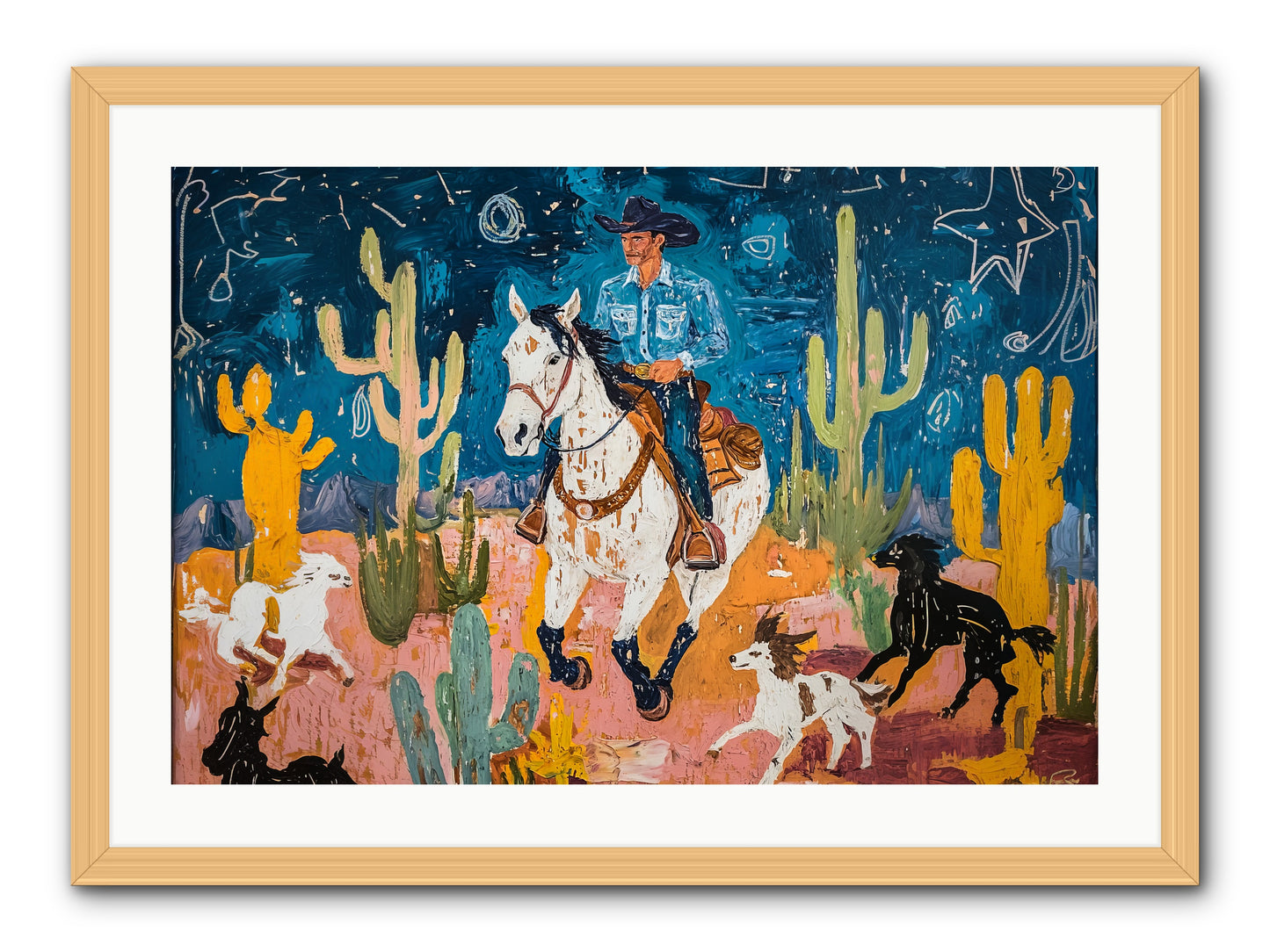 Desert Stars -- Framed Print - Natural 30x20