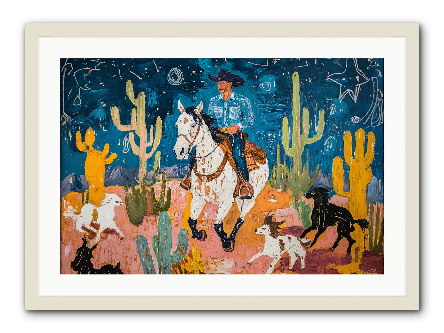 Desert Stars -- Framed Print - White 30x20