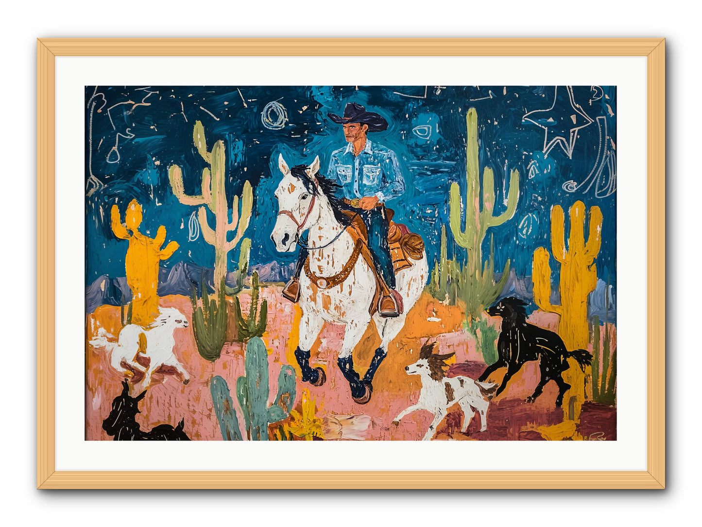 Desert Stars -- Framed Print - Natural 36x24