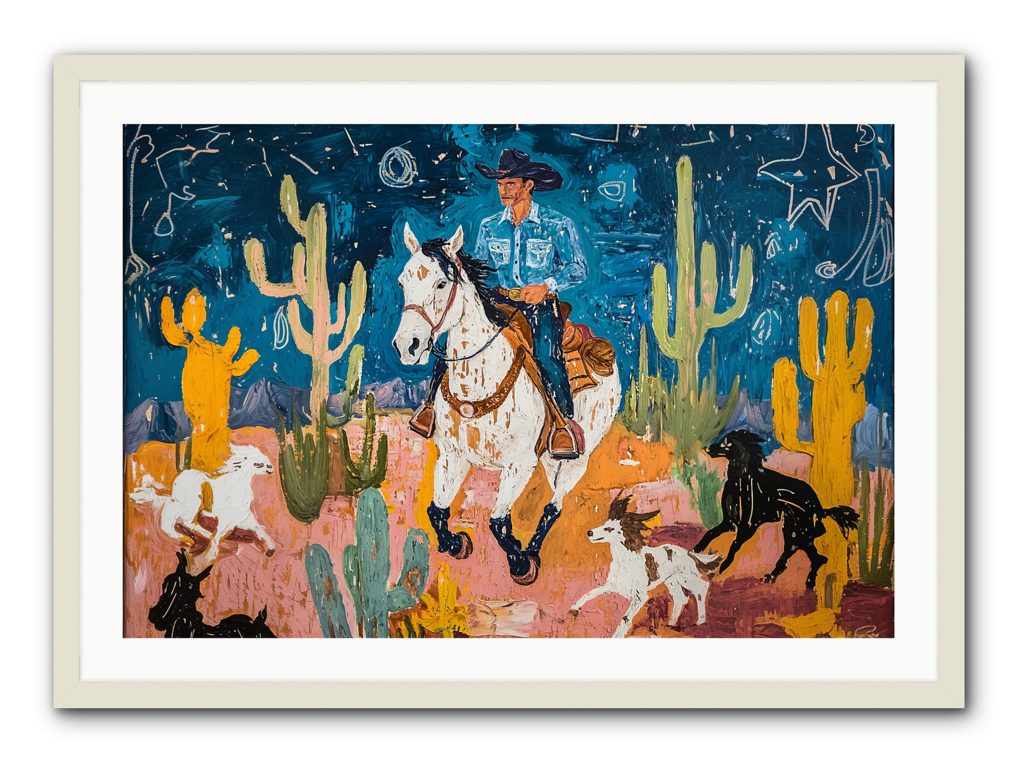 Desert Stars -- Framed Print - White 36x24