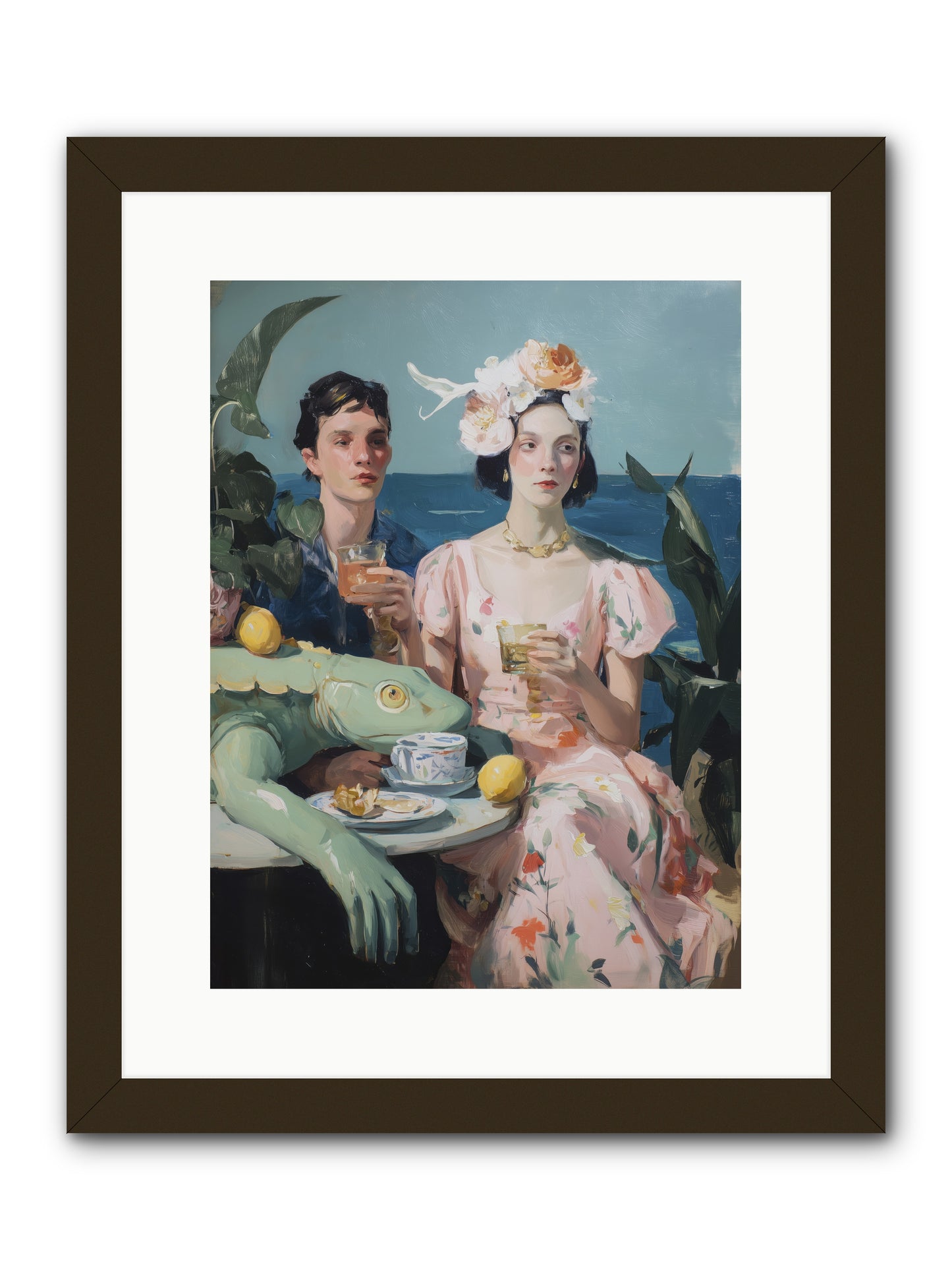Dinner Party Plot Twist -- Framed Print - Black 12x16