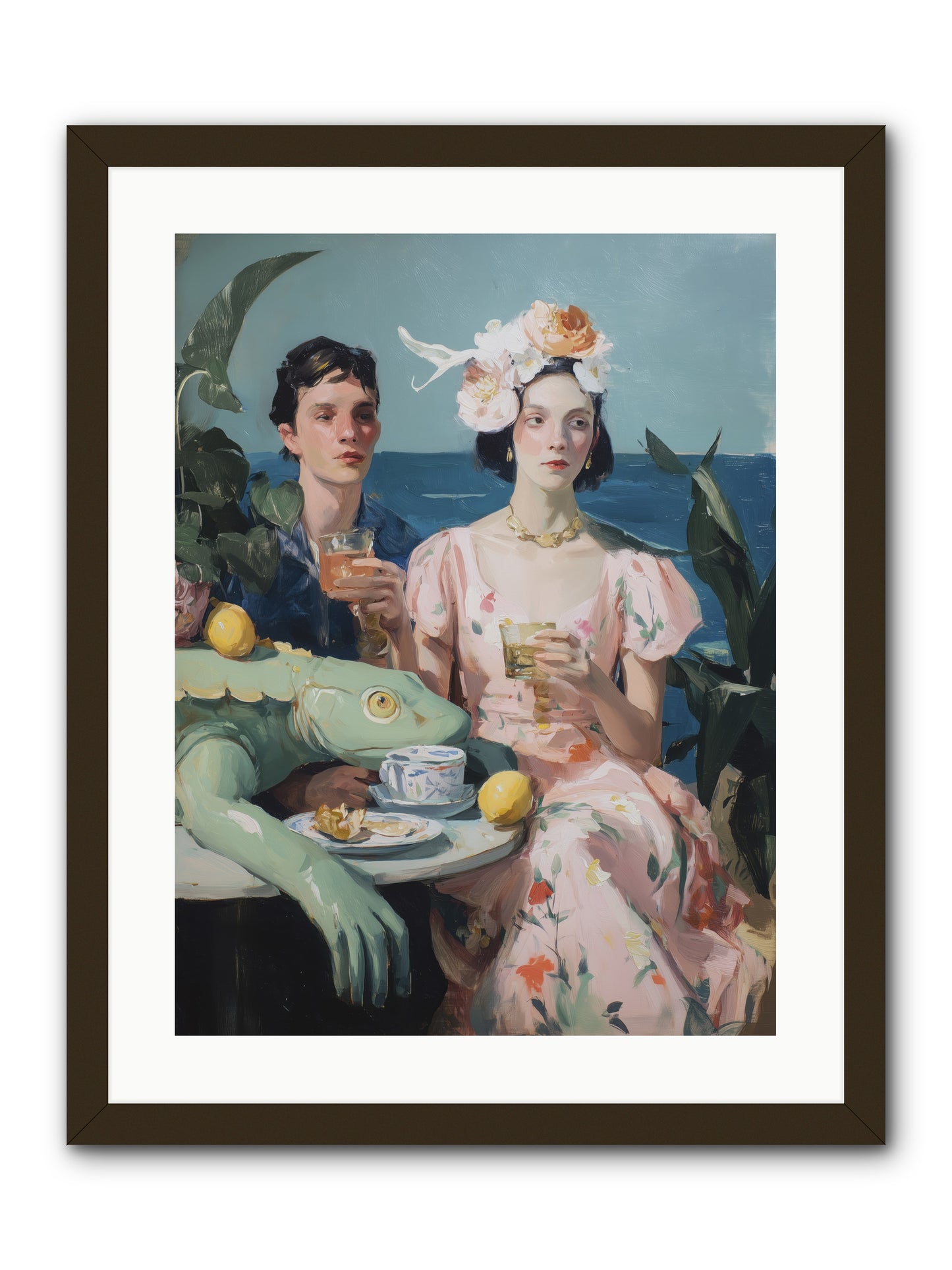 Dinner Party Plot Twist -- Framed Print - Black 18x24