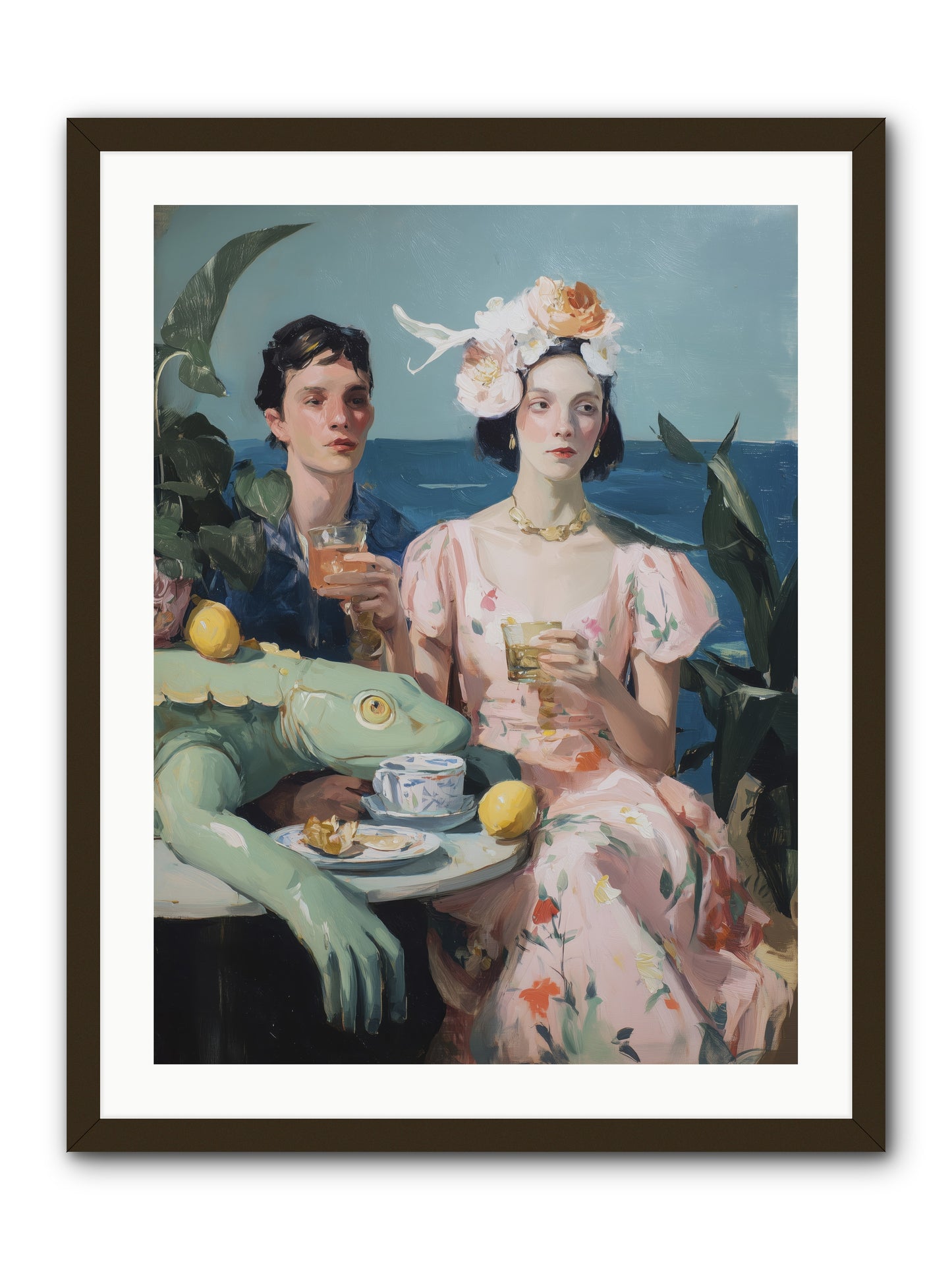 Dinner Party Plot Twist -- Framed Print - Black 24x32