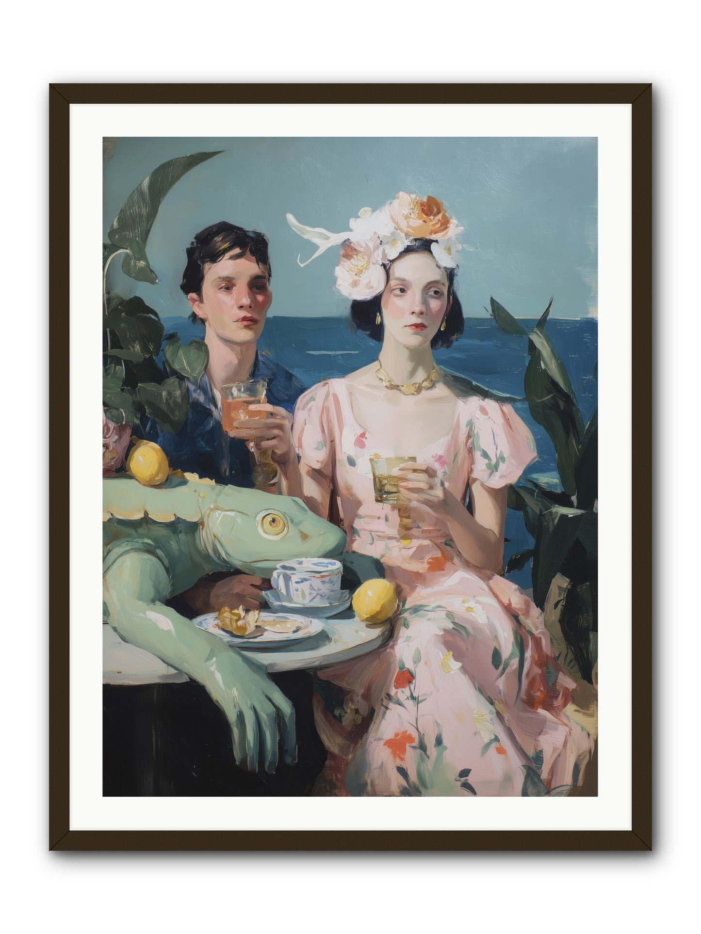 Dinner Party Plot Twist -- Framed Print - Black 30x40