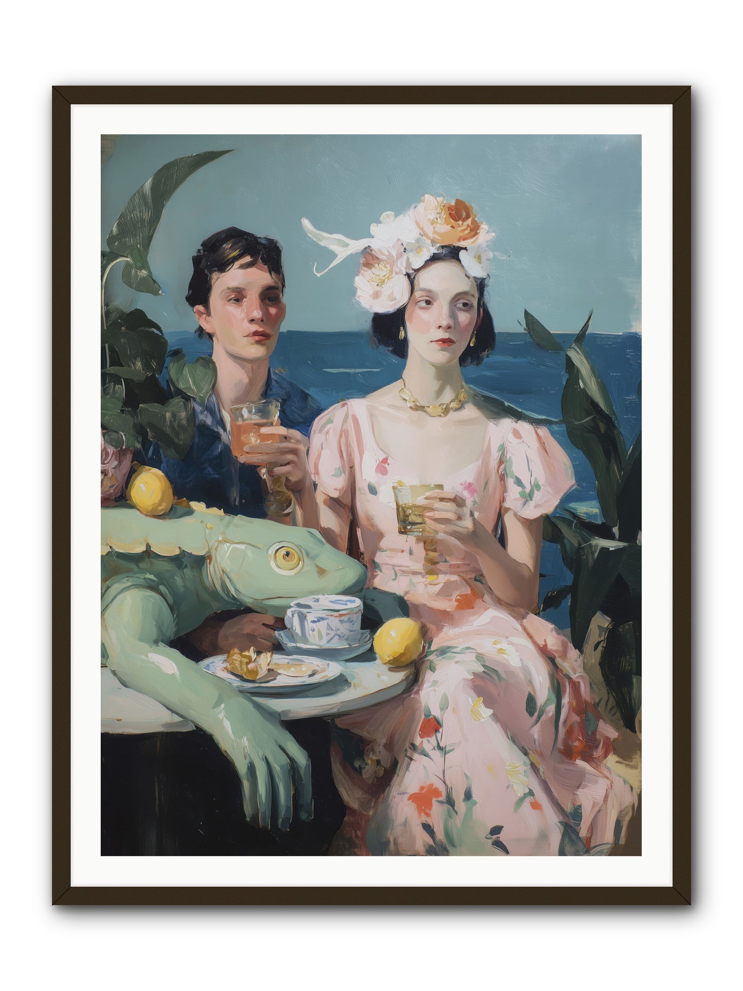Dinner Party Plot Twist -- Framed Print - Black 36x48