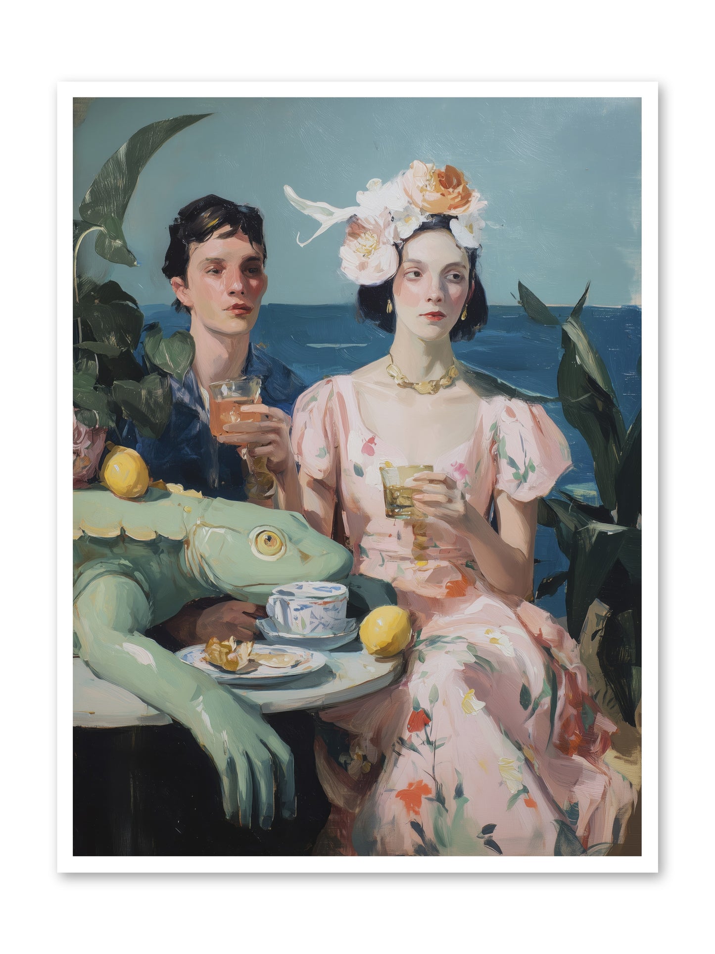 Dinner Party Plot Twist -- Loose Canvas Print 36x48