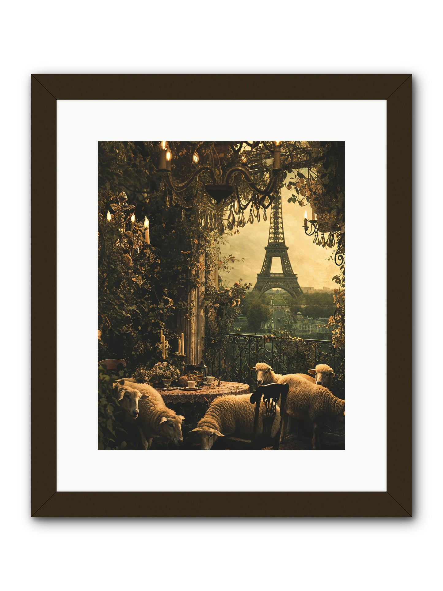 Dinner With A View -- Framed Print - Black 12x15