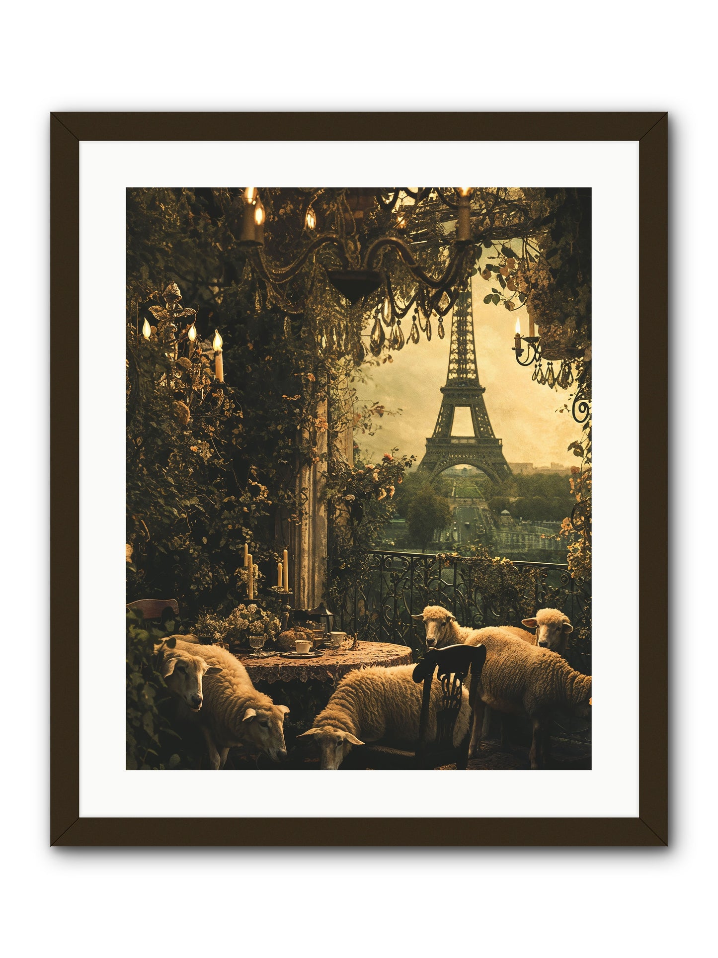 Dinner With A View -- Framed Print - Black 20x25