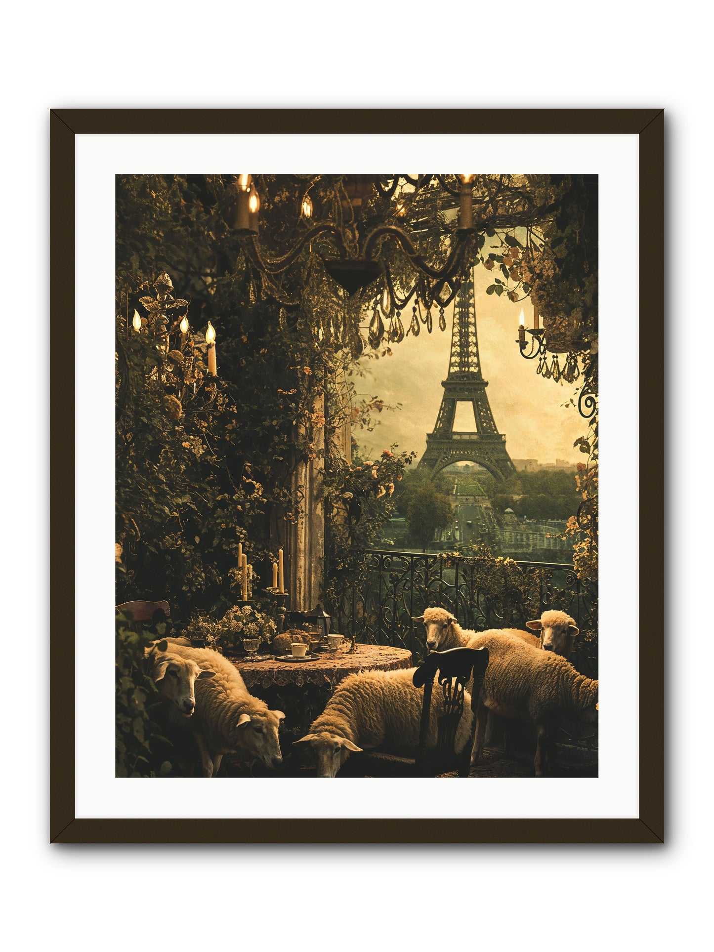 Dinner With A View -- Framed Print - Black 24x30