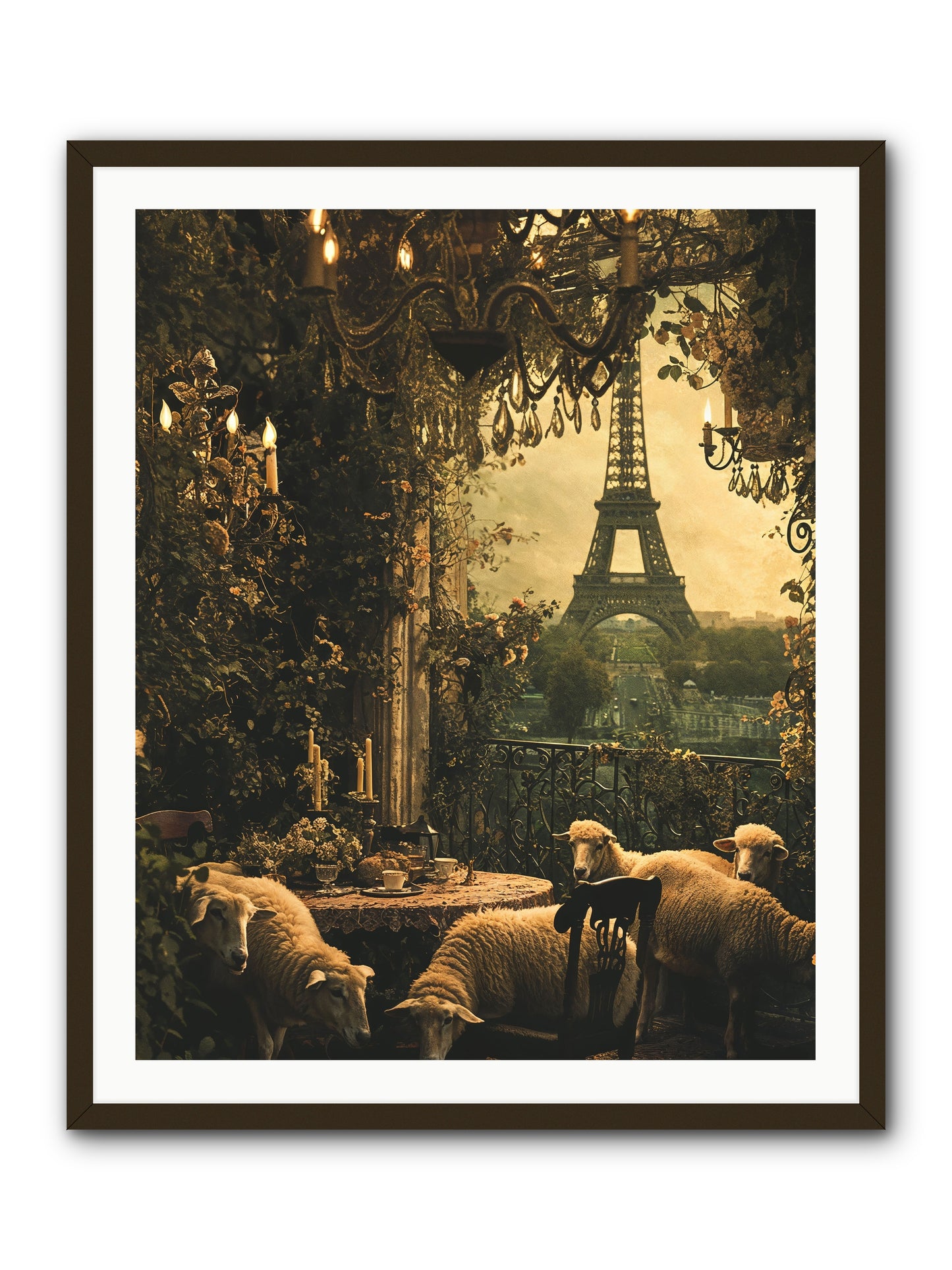 Dinner With A View -- Framed Print - Black 32x40