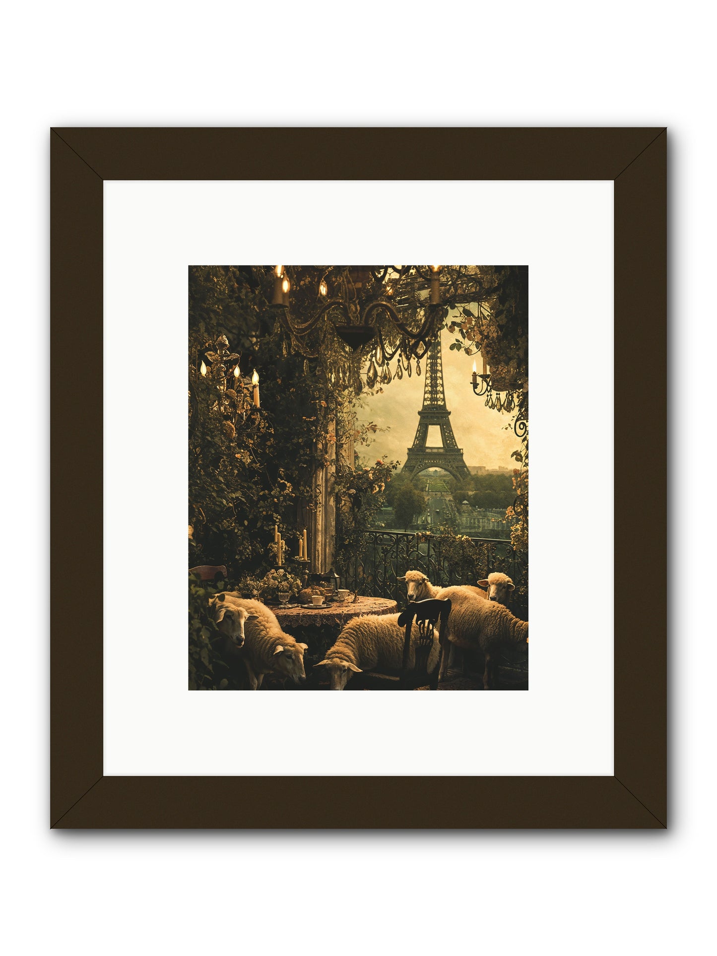 Dinner With A View -- Framed Print - Black 8x10