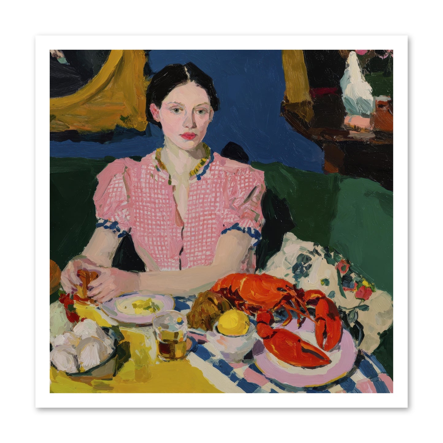 Dinner as Theater -- Loose Canvas Print 24x24