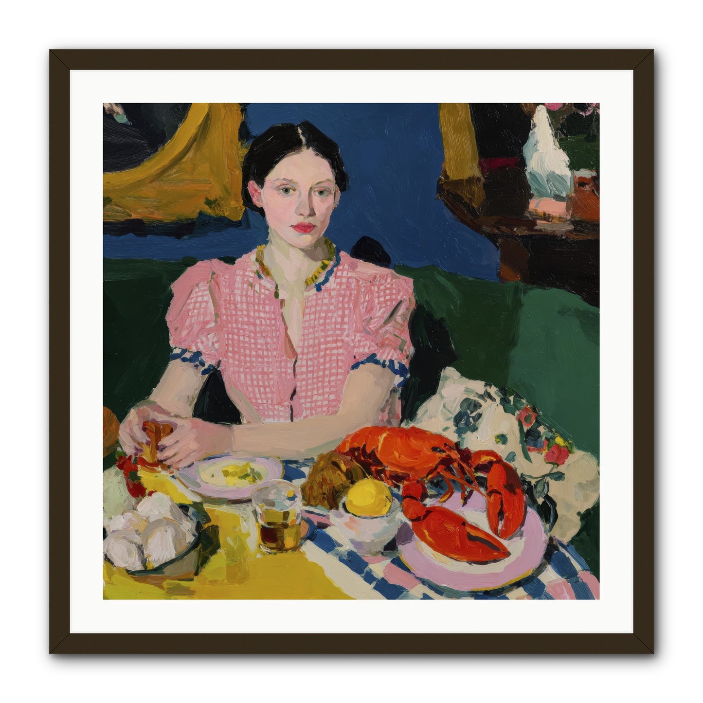 Dinner as Theater -- Framed Print - Black 30x30