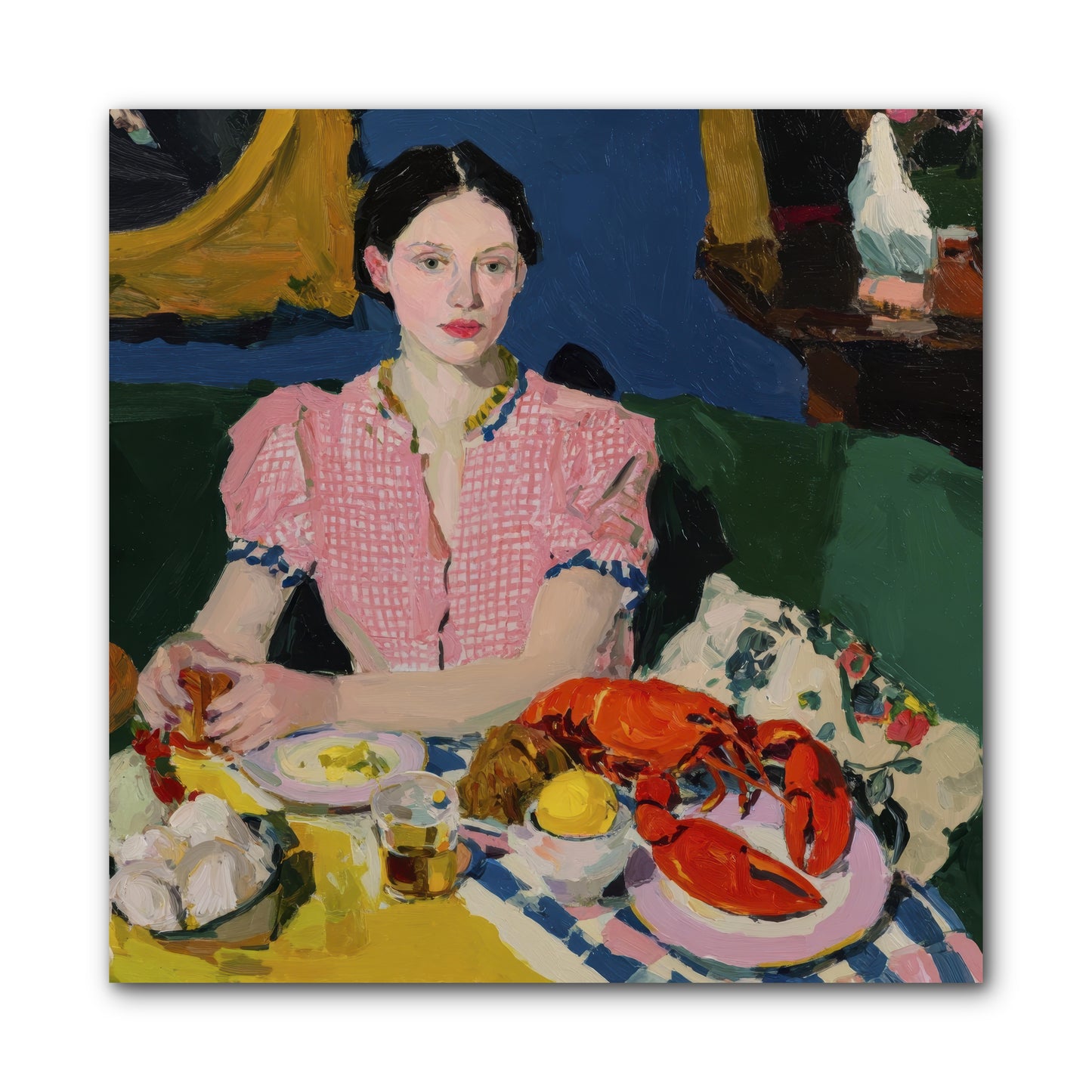 Dinner as Theater -- Wrapped Canvas 10x10