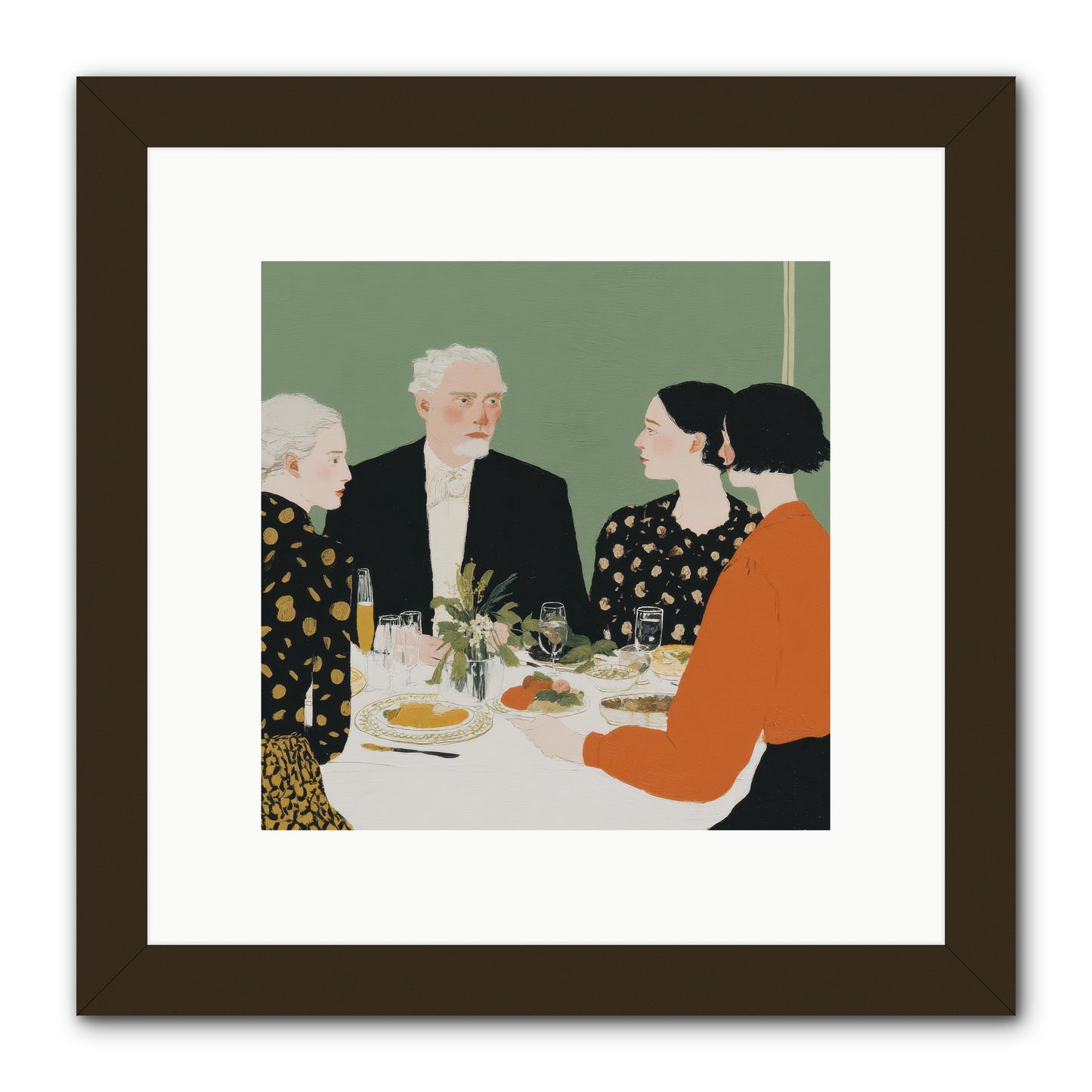 Dinner with the Naturalist -- Framed Print - Black 10x10