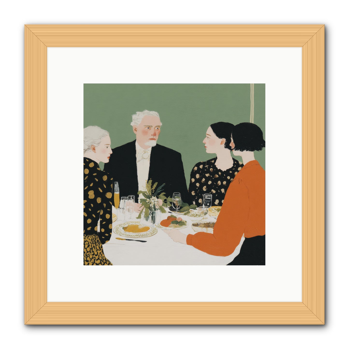 Dinner with the Naturalist -- Framed Print - Natural 10x10