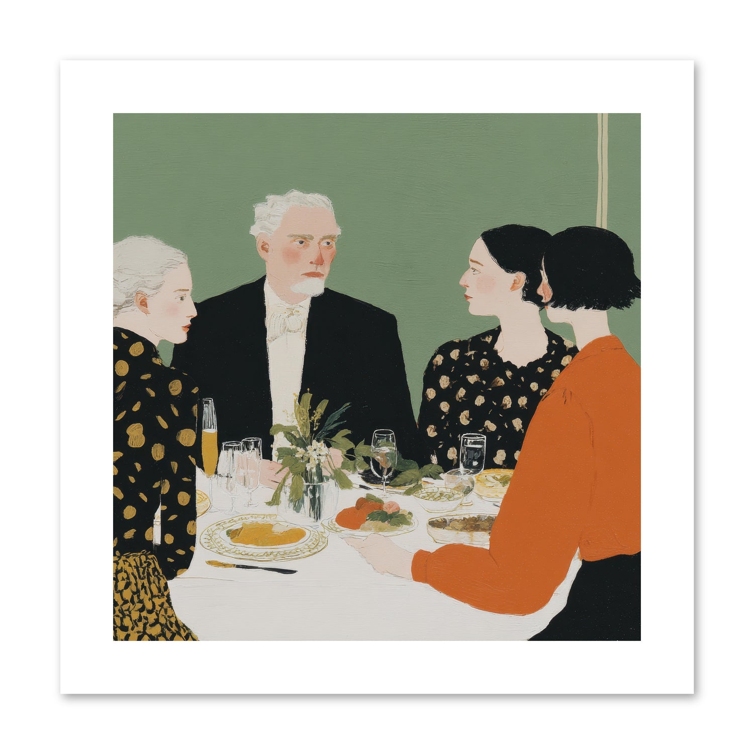 Dinner with the Naturalist -- Paper Print 10x10