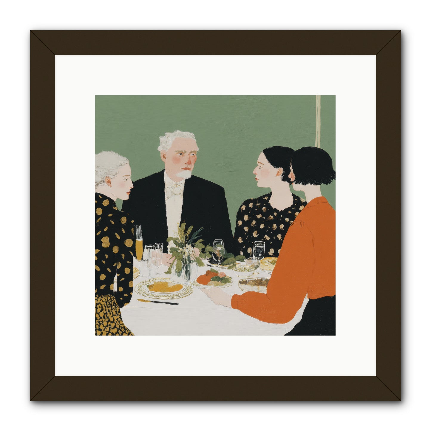 Dinner with the Naturalist -- Framed Print - Black 12x12