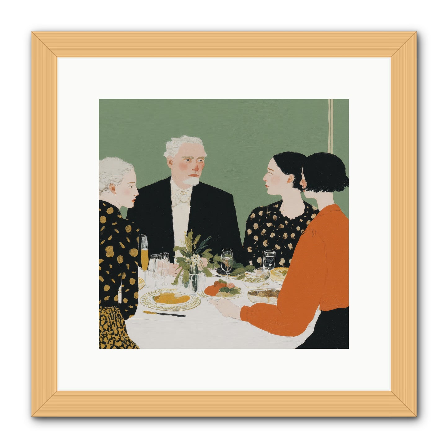 Dinner with the Naturalist -- Framed Print - Natural 12x12