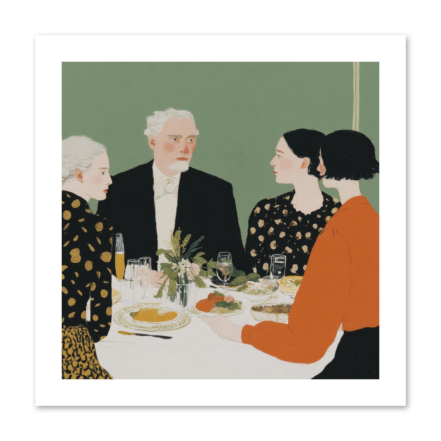 Dinner with the Naturalist -- Paper Print 12x12