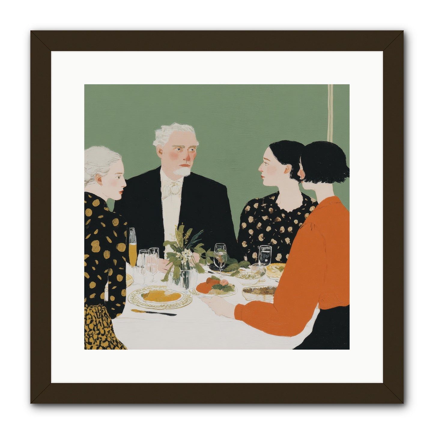 Dinner with the Naturalist -- Framed Print - Black 16x16