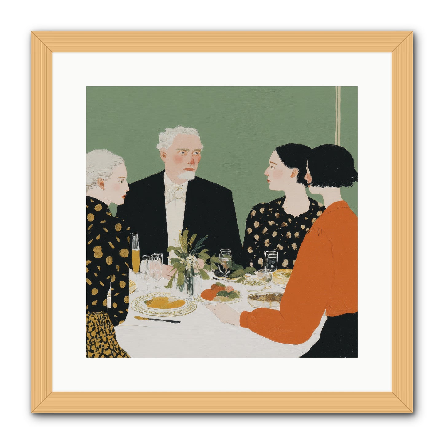 Dinner with the Naturalist -- Framed Print - Natural 16x16